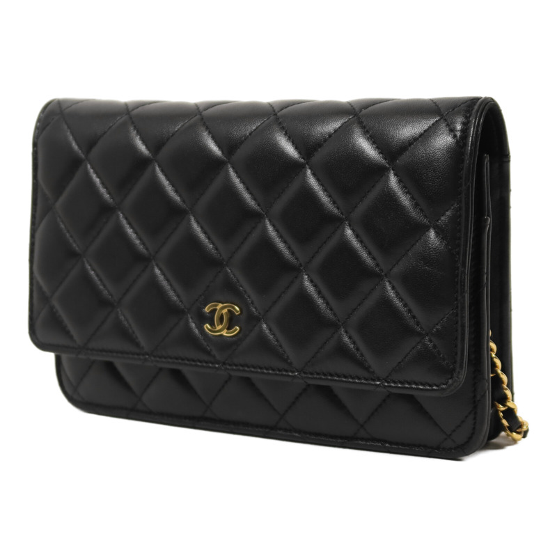 CHANEL 羊皮皮革WOC Wallet on Chain金扣鏈帶肩背袋-2