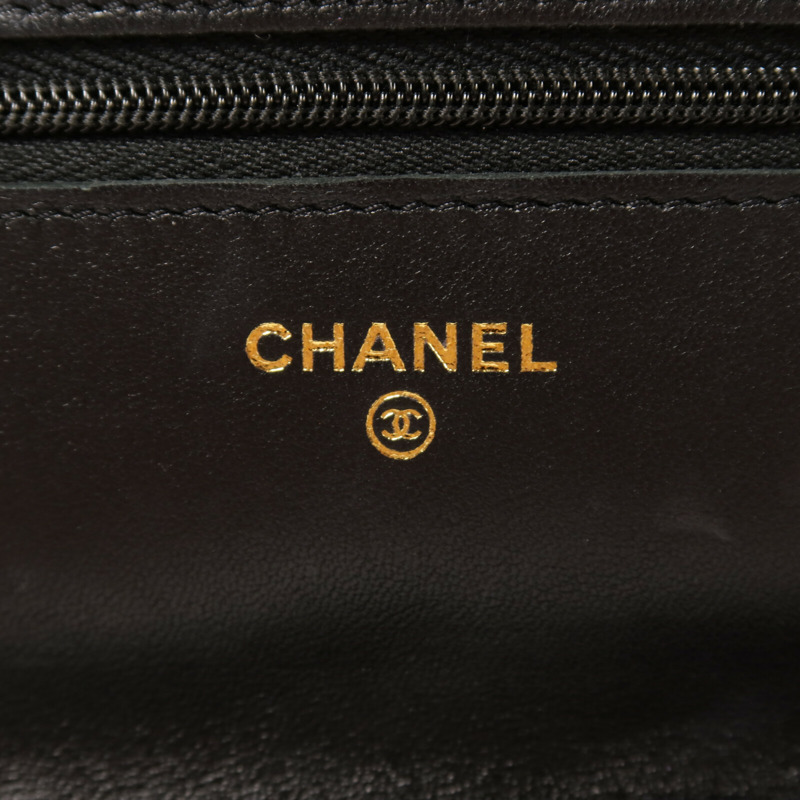 CHANEL 羊皮皮革WOC Wallet on Chain金扣鏈帶肩背袋-5