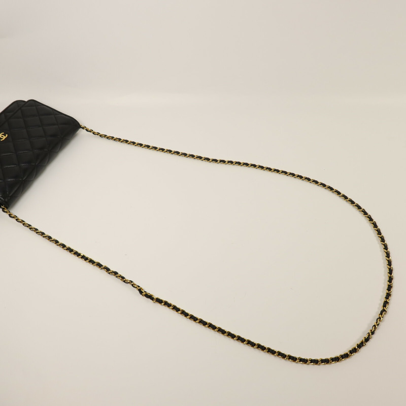 CHANEL 羊皮皮革WOC Wallet on Chain金扣鏈帶肩背袋-8