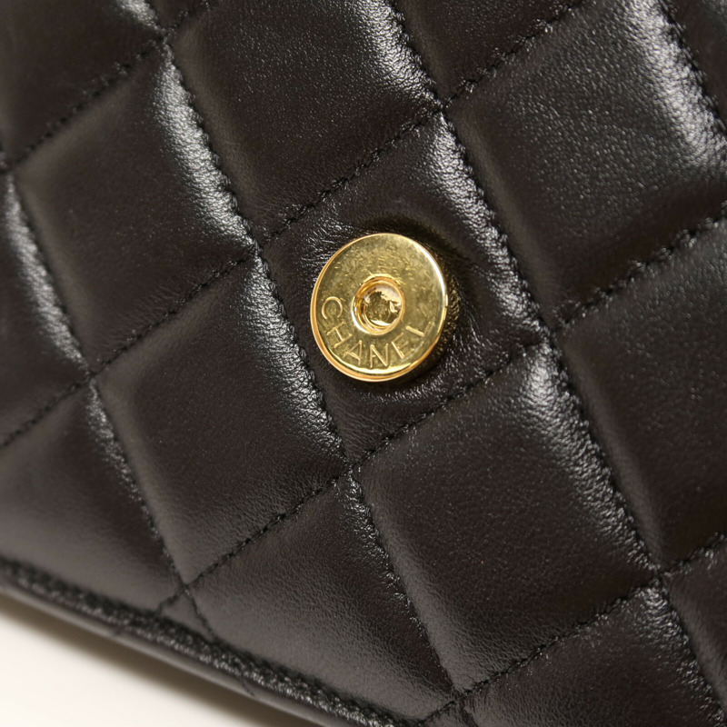 CHANEL 羊皮皮革WOC Wallet on Chain金扣鏈帶肩背袋-14