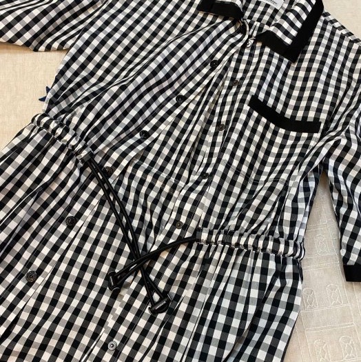 BURBERRY英國黑標黑白格紋洋裝UK6-6