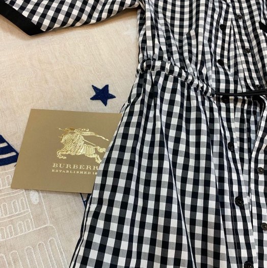 BURBERRY英國黑標黑白格紋洋裝UK6-8