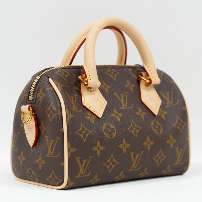 近全新 LouisVuitton/路易威登 Monogram Speedy20 黑色可調節背帶 斜挎包-4