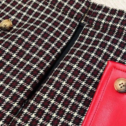 BURBERRY英國黑標酒紅格紋羊毛裙UK6-10