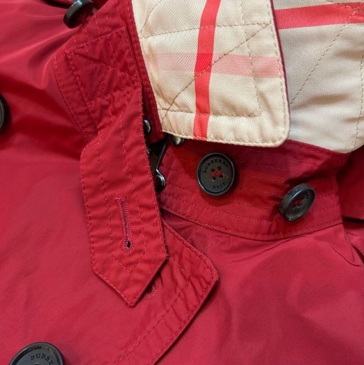 BURBERRY英國紅色塔夫綢短風衣UK4-8