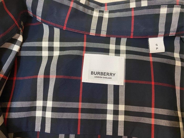 BURBERRY英國黑標男款海軍藍格紋襯衫S-11