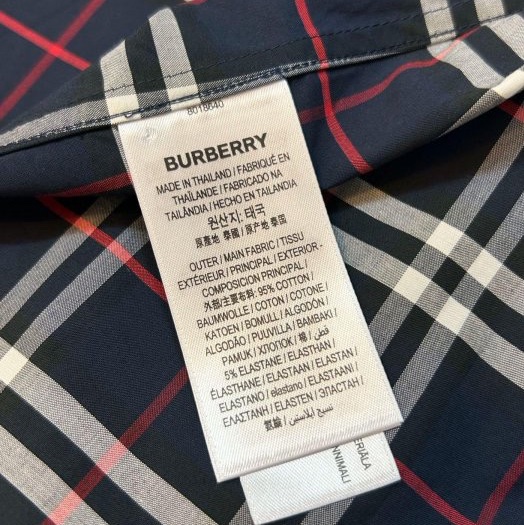BURBERRY英國黑標男款海軍藍格紋襯衫S-12