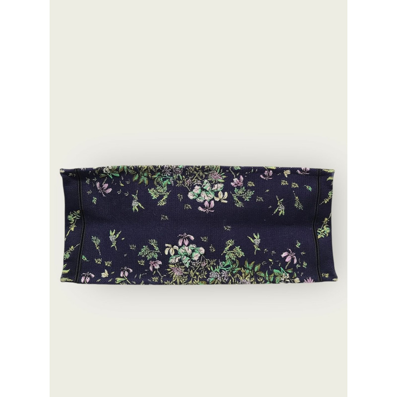 【包稅】DIOR 海軍藍多色花卉刺繡Logo書包手提袋（大號）-5