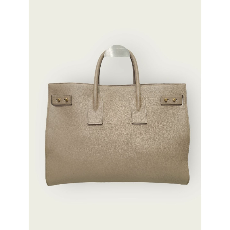 【包稅】SAINT LAURENT 米色 Sac De Jour 超薄托特包 斜背包 大號-4
