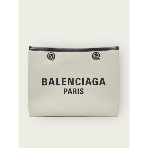 【包稅】BALENCIAGA 巴黎標誌天然中型手提單肩包