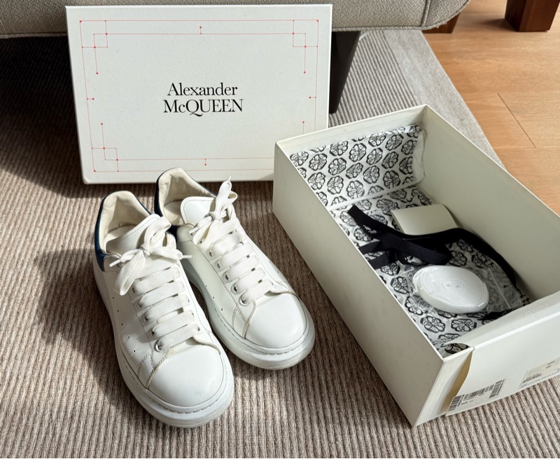 Alexander McQueen 藍尾小白鞋 EU41 休閒鞋 厚底-4
