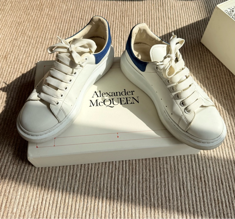 Alexander McQueen 藍尾小白鞋 EU41 休閒鞋 厚底-8