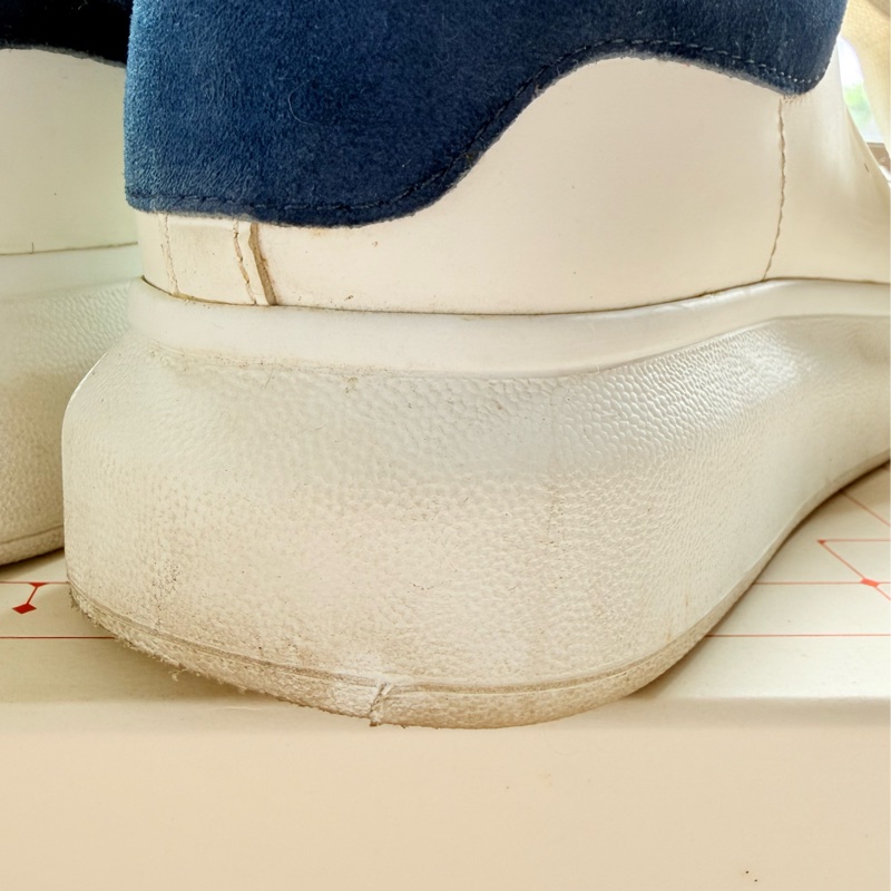 Alexander McQueen 藍尾小白鞋 EU41 休閒鞋 厚底-17