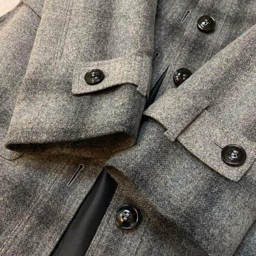 BURBERRY英國黑標灰格紋洋裝大衣UK4-5