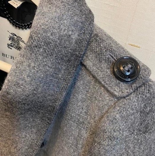 BURBERRY英國黑標灰格紋洋裝大衣UK4-6