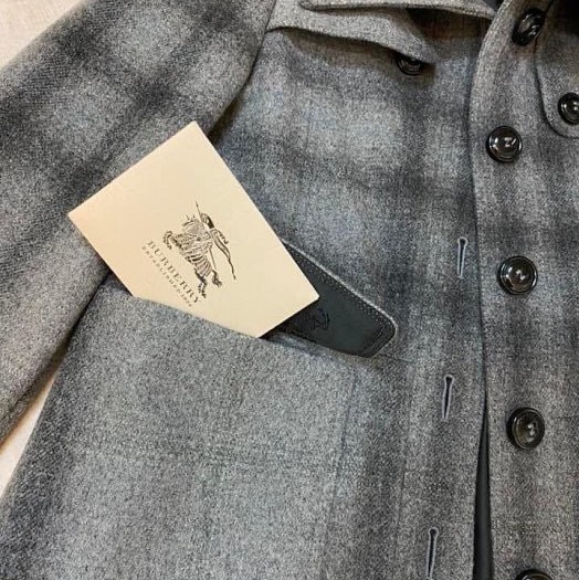 BURBERRY英國黑標灰格紋洋裝大衣UK4-8