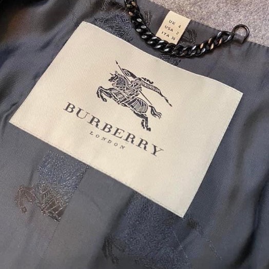 BURBERRY英國黑標灰格紋洋裝大衣UK4-11