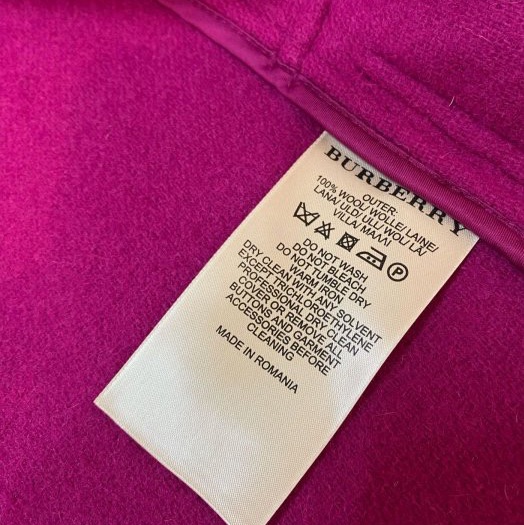 BURBERRY BRIT桃紫色牛角扣連帽外套UK6-13