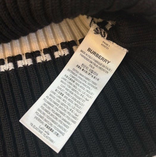 BURBERRY英國黑標男款黑白毛衣S-11