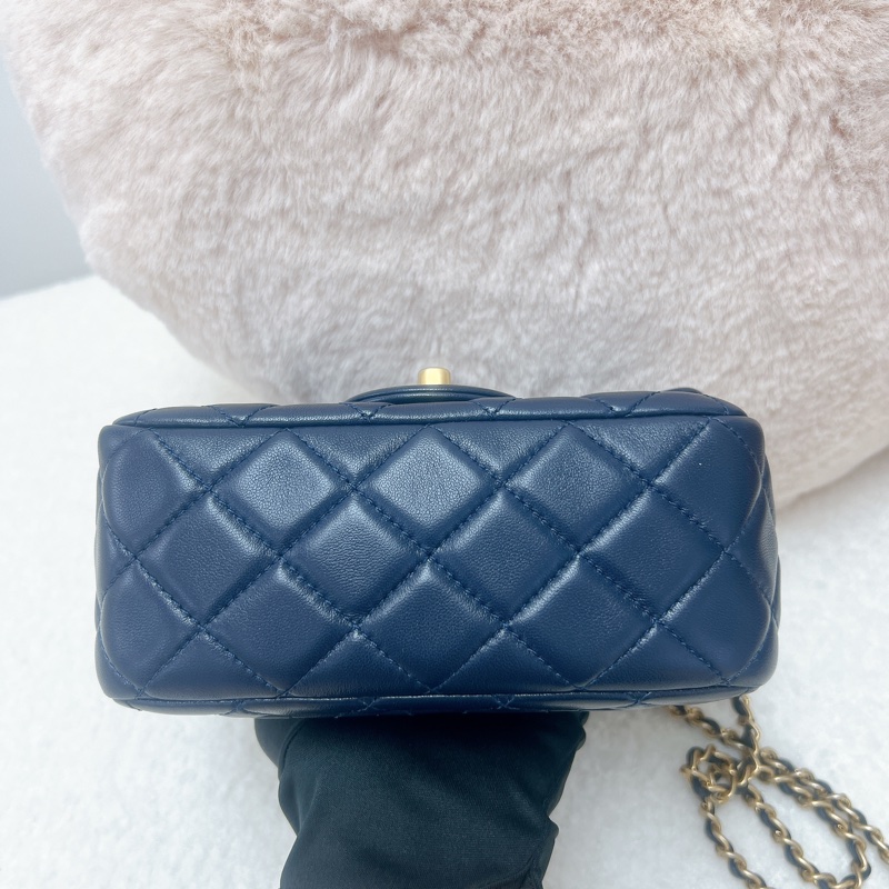 Chanel cf17 深藍色金球方胖子-3