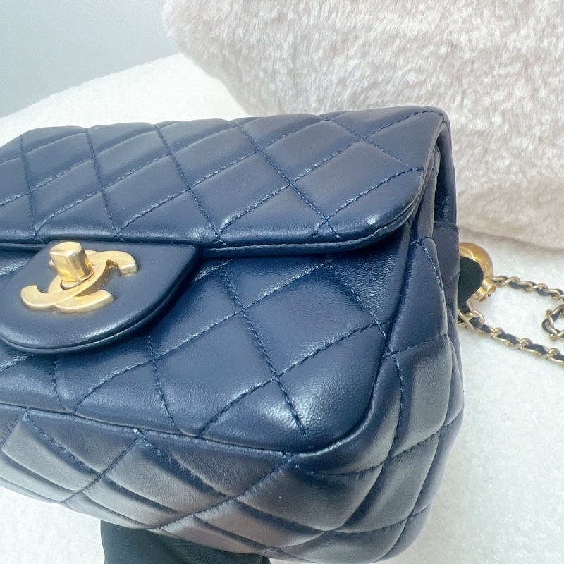 Chanel cf17 深藍色金球方胖子-5