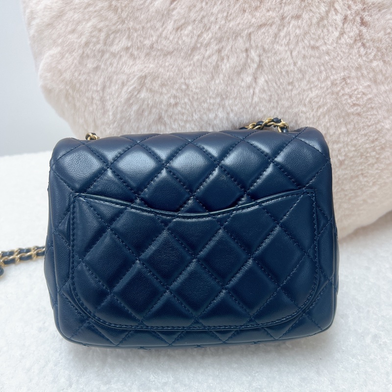 Chanel cf17 深藍色金球方胖子-7