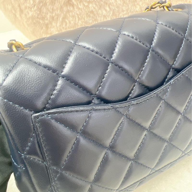 Chanel cf17 深藍色金球方胖子-8