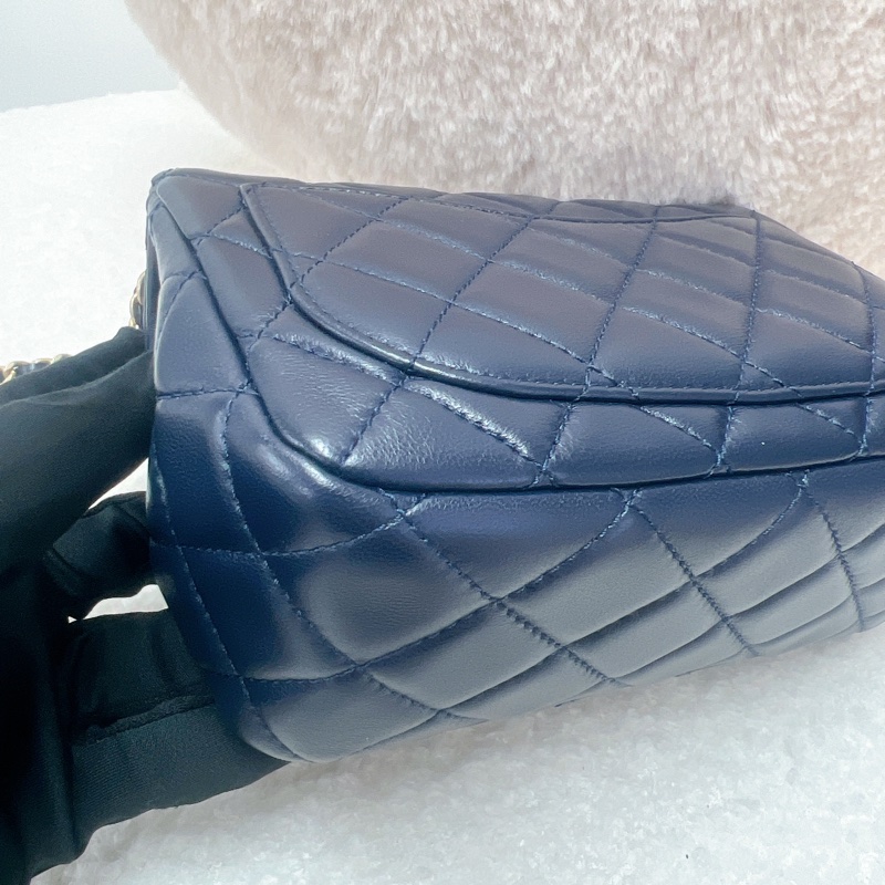 Chanel cf17 深藍色金球方胖子-9