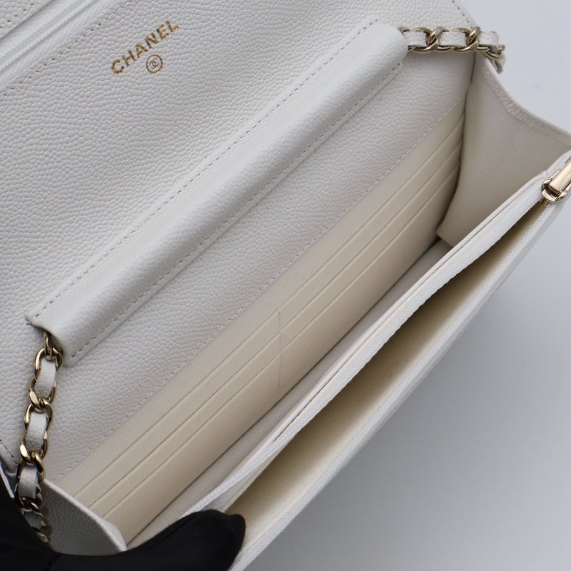 CHANEL 經典粒面牛皮WOC - 白金-2