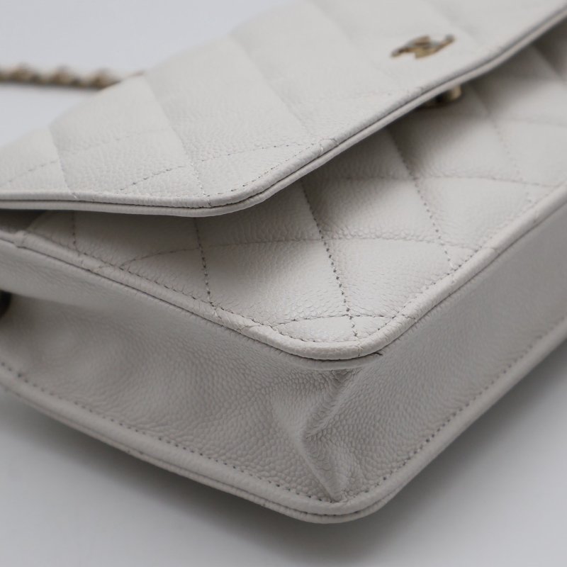 CHANEL 經典粒面牛皮WOC - 白金-8
