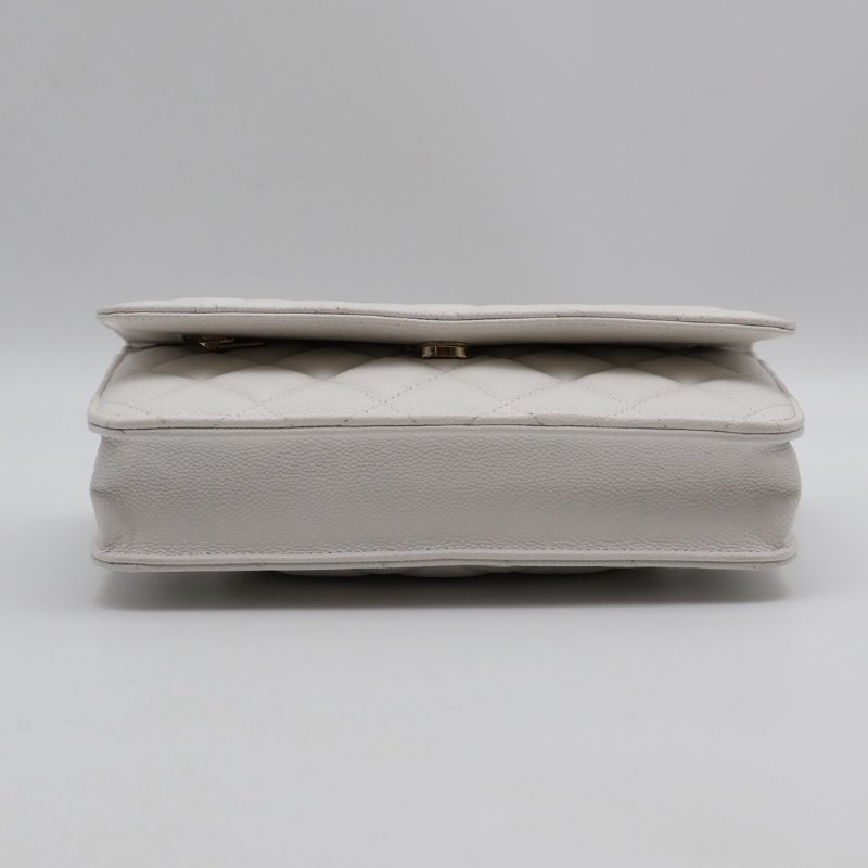 CHANEL 經典粒面牛皮WOC - 白金-9