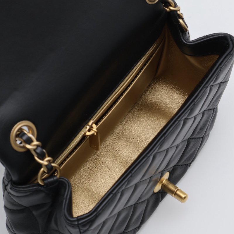 CHANEL 經典口蓋包方胖子 17 - 金球黑金-2