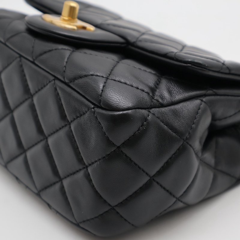 CHANEL 經典口蓋包方胖子 17 - 金球黑金-9