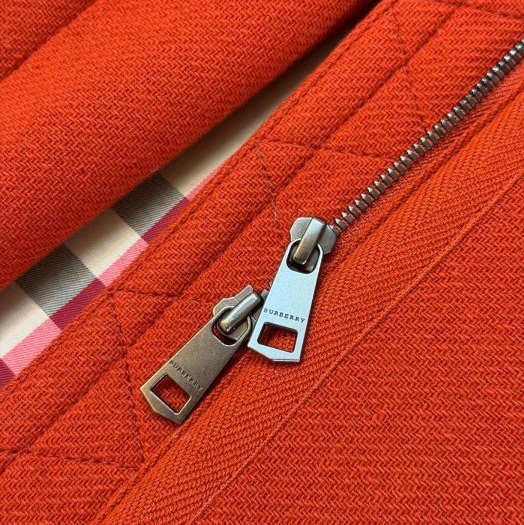 BURBERRY日系倫敦亮橘牛角扣連帽羊毛大衣38-6