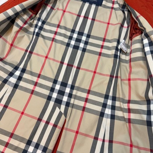 BURBERRY日系倫敦亮橘牛角扣連帽羊毛大衣38-11