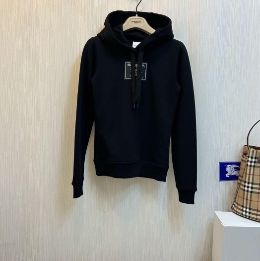 BURBERRY英國黑色連帽衛衣XXS-1