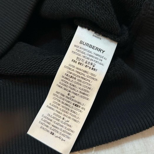 BURBERRY英國黑色連帽衛衣XXS-8