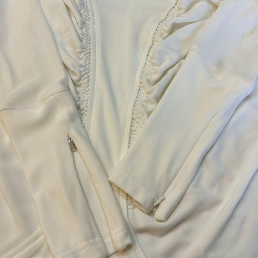 BURBERRY 英國黑標白色褶飾裁片平織上衣UK6-8