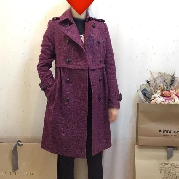 BURBERRY LONDON莓紫紅洋裝大衣38-0