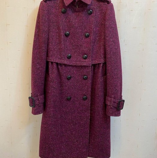 BURBERRY LONDON莓紫紅洋裝大衣38-4