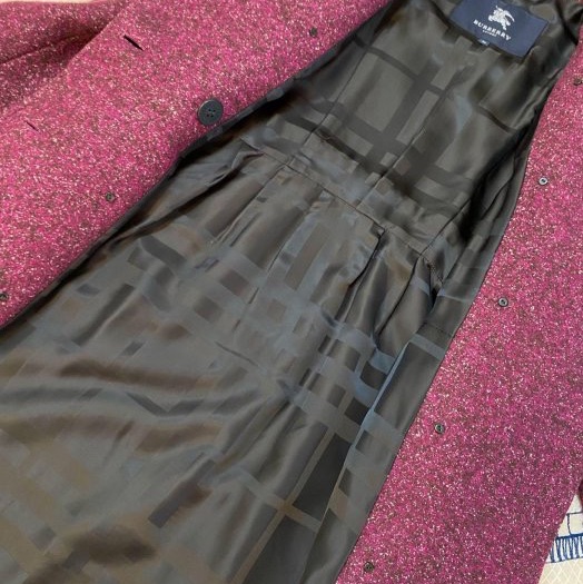 BURBERRY LONDON莓紫紅洋裝大衣38-12