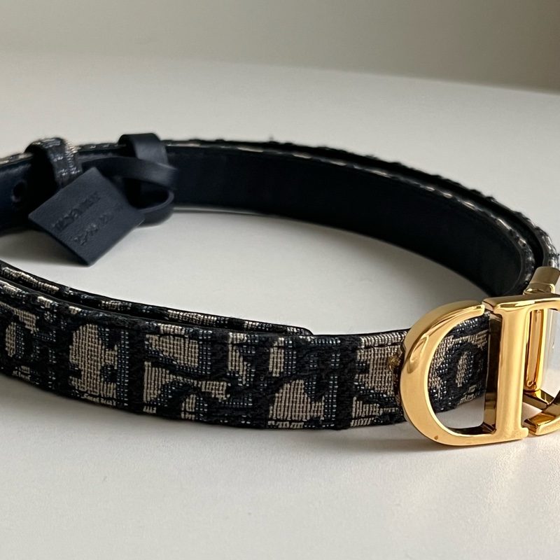 Dior 經典雙面老花皮帶 CD logo(藍）-2