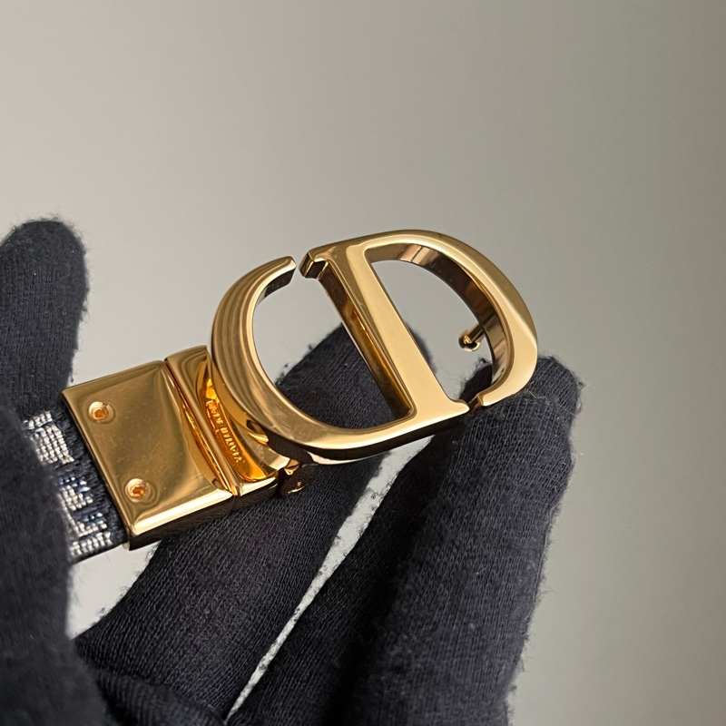 Dior 經典雙面老花皮帶 CD logo(藍）-9