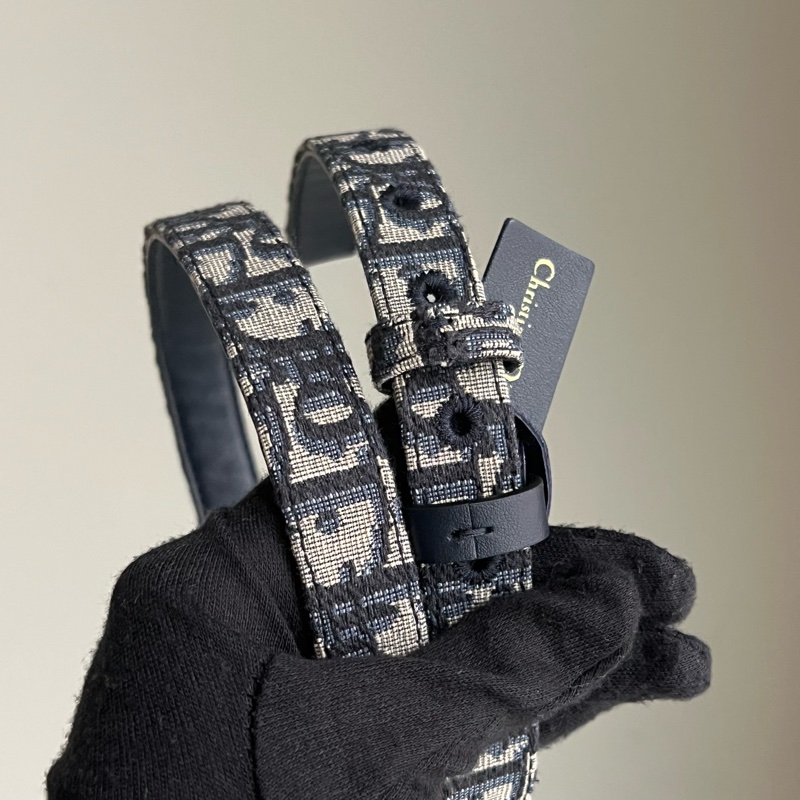 Dior 經典雙面老花皮帶 CD logo(藍）-18