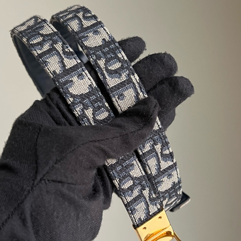 Dior 經典雙面老花皮帶 CD logo(藍）-19