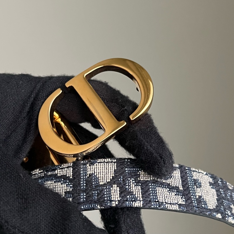 Dior 經典雙面老花皮帶 CD logo(藍）-21