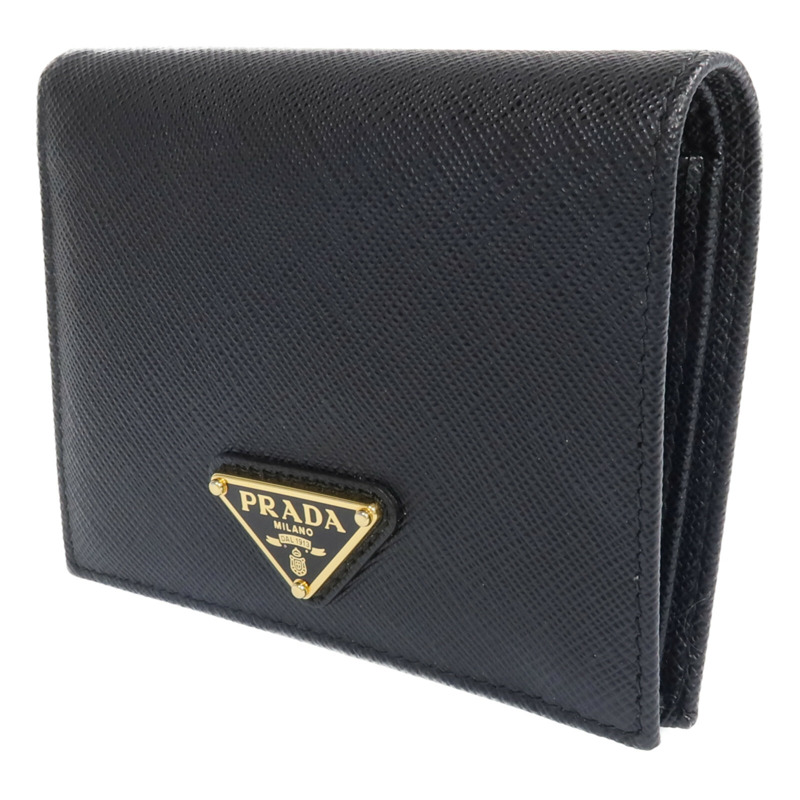 PRADA Saffiano皮革Fold Wallet金扣錢包-2