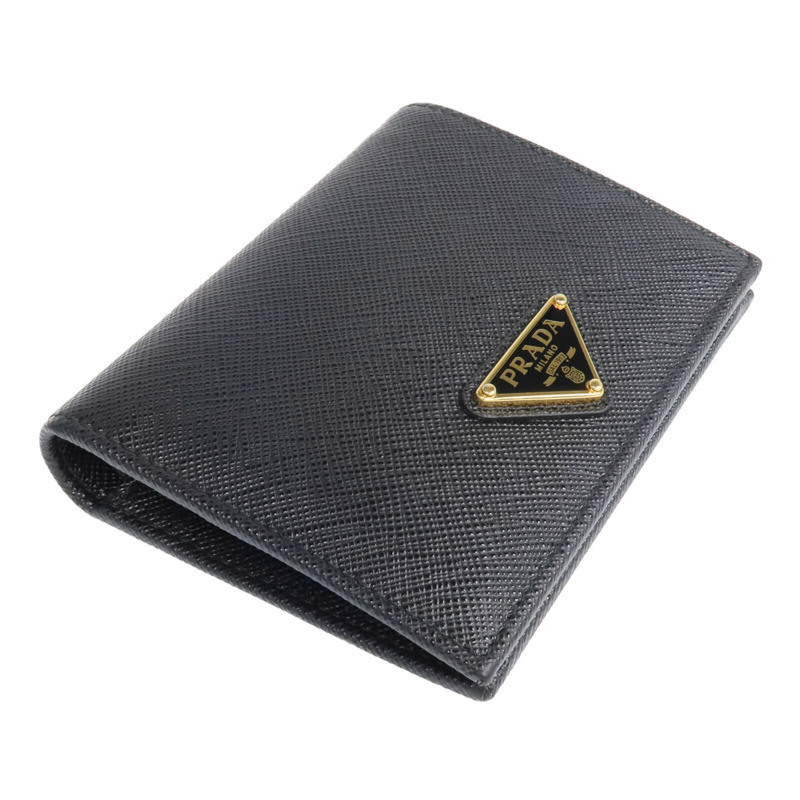 PRADA Saffiano皮革Fold Wallet金扣錢包-3