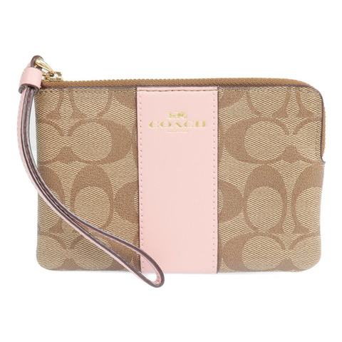 COACH 塗層帆布Pouch金扣錢包