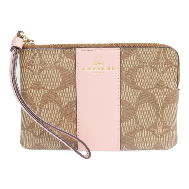 COACH 塗層帆布Pouch金扣錢包-0